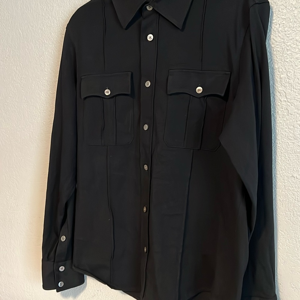 Black button-down Banana Republic men’s shirt